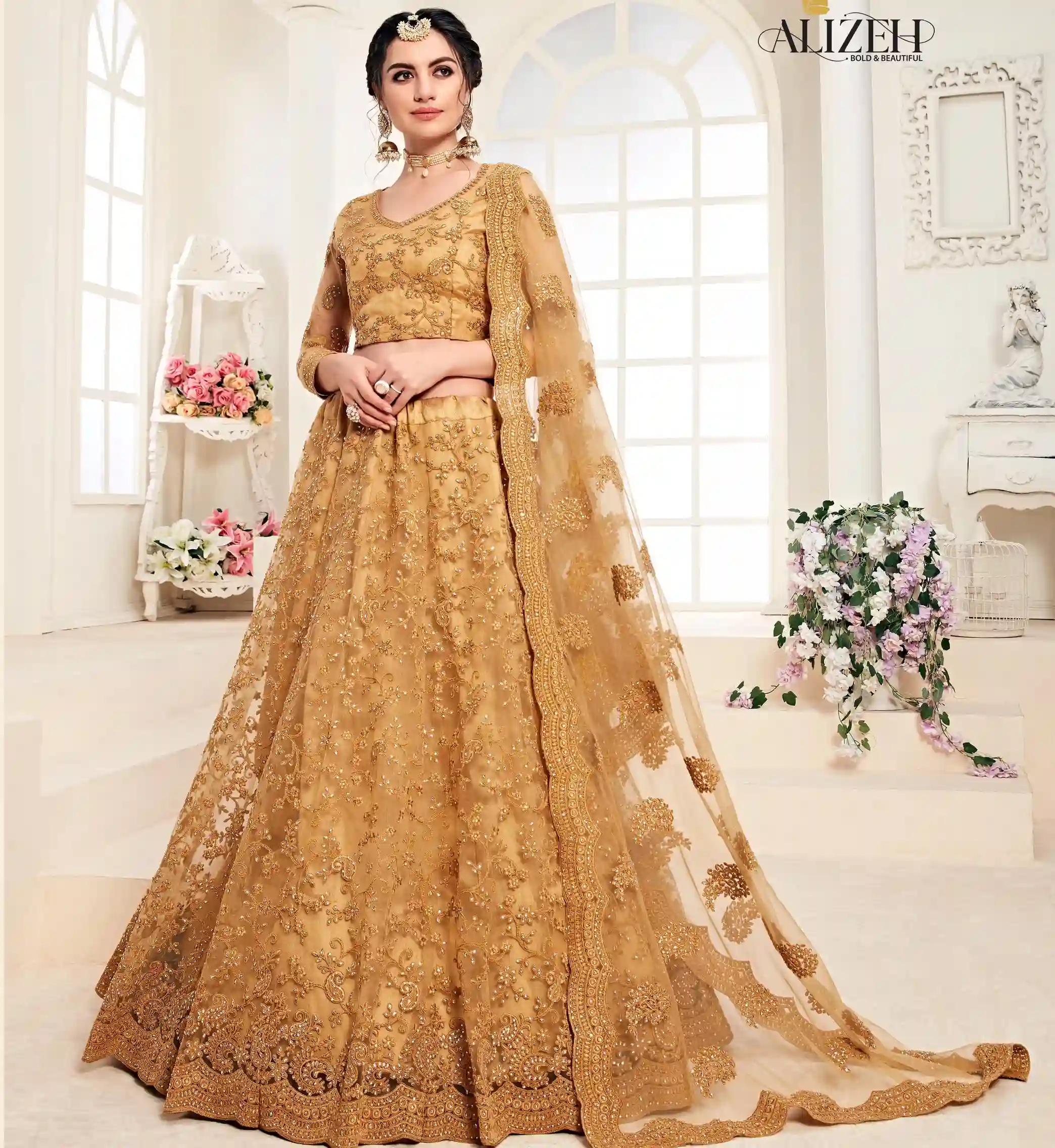 Alizeh  Bridal Heritage 1001 Hit Design Colours Butterfly Net Wholesale Lehenga Catalog